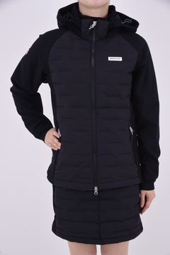 【レディース】WS HYBRID DOWN PARKA / ブランドロゴ ハイブリッド ストレッチ ダウンパーカー (ブラック)