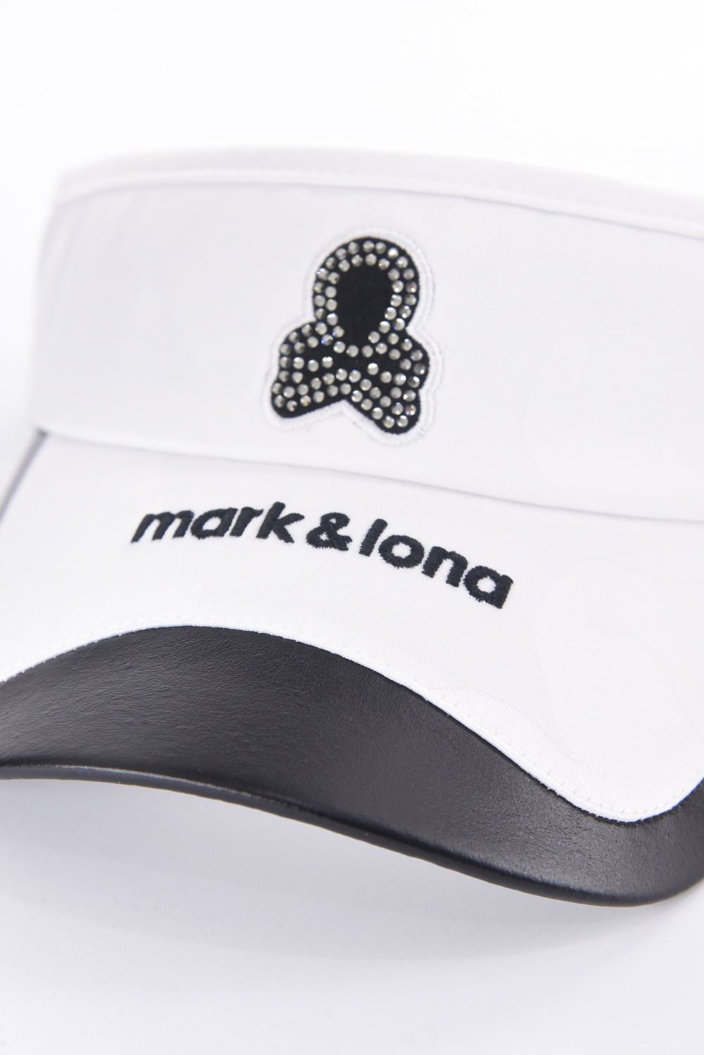 GAUGE CRYSTAL ICON VISOR / オリジナルカモジャカード 異素材切り替え サンバイザー (ホワイト)