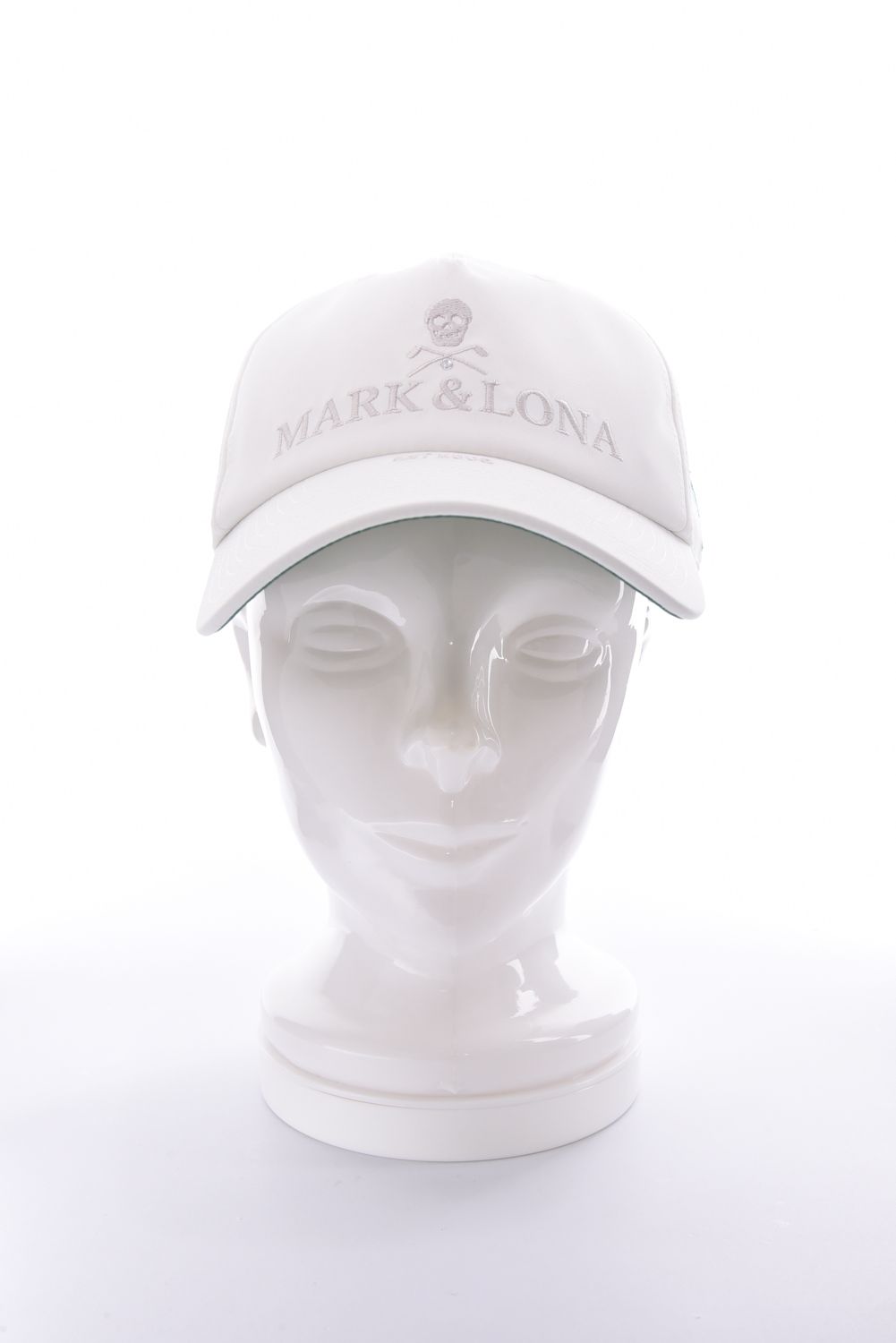 【26SS】 IRON SKULL CRYSTAL ACCENT CAP / アイアンスカル ブランドロゴ刺繍 ベースボールキャップ (アイボリー)