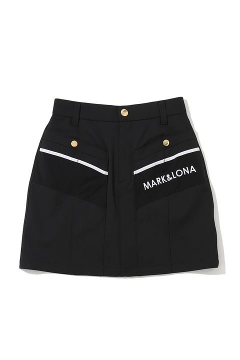【26SS】【レディース】 LEXA DIAGONAL FUNCTION SKIRT / ポリエステルツイル モノトーン ダイアゴナルライン タイトスカート (インナーパンツ一体型) (ブラック)