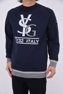 SYG LOGO CREW NECK SWEATER / ビッグロゴ クルーネックニット (ネイビー)