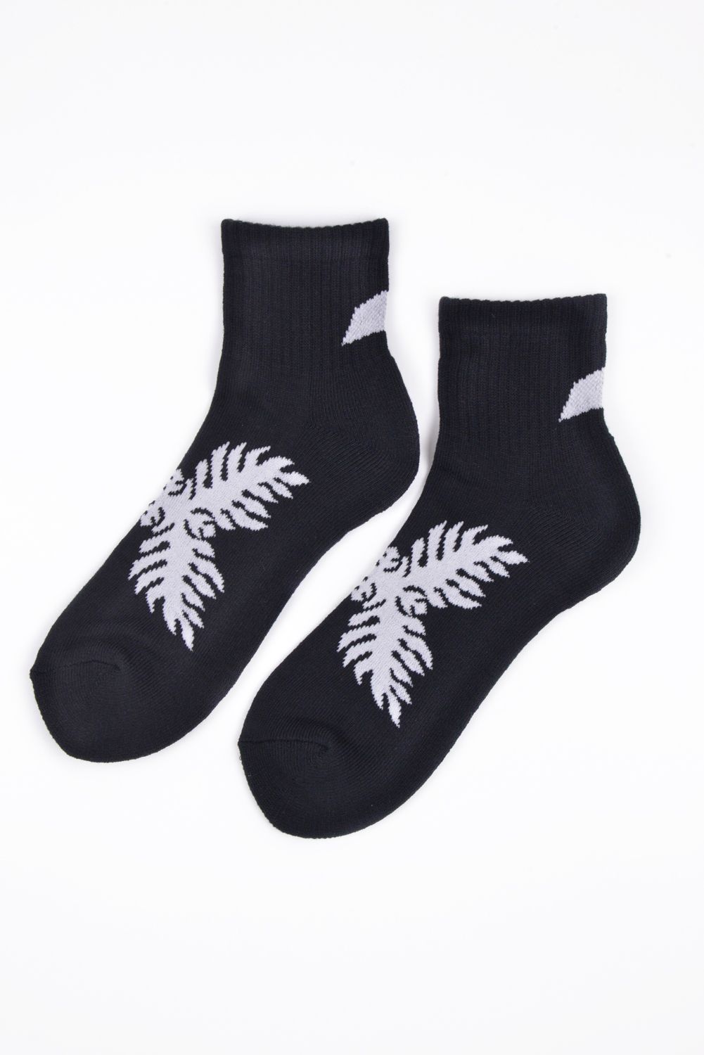 【26AW】 Ankle Socks（Laua’e） / ハワイアンキルトジャカード アンクルソックス (ブラック)
