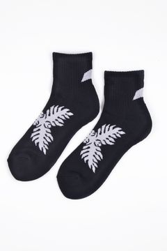 【26AW】 Ankle Socks（Laua’e） / ハワイアンキルトジャカード アンクルソックス (ブラック)
