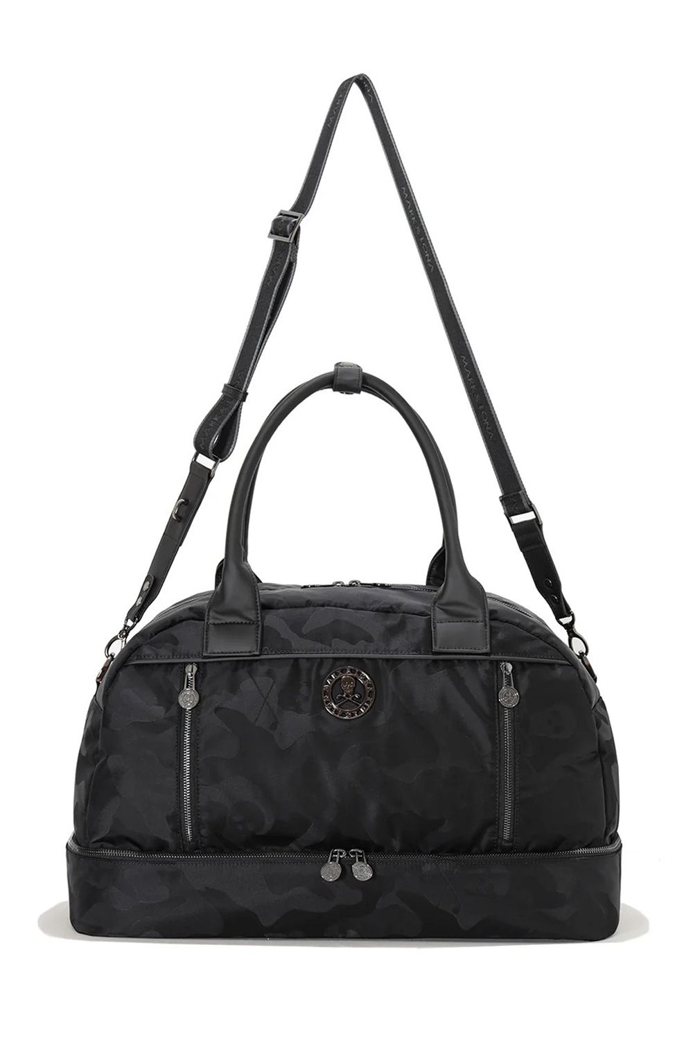 【26AW】 PREMIUM GAUGE BOSTON BAG / コーデュラナイロン シンセティックレザー スカルカモジャカード 2WAYボストンバッグ (ブラック)