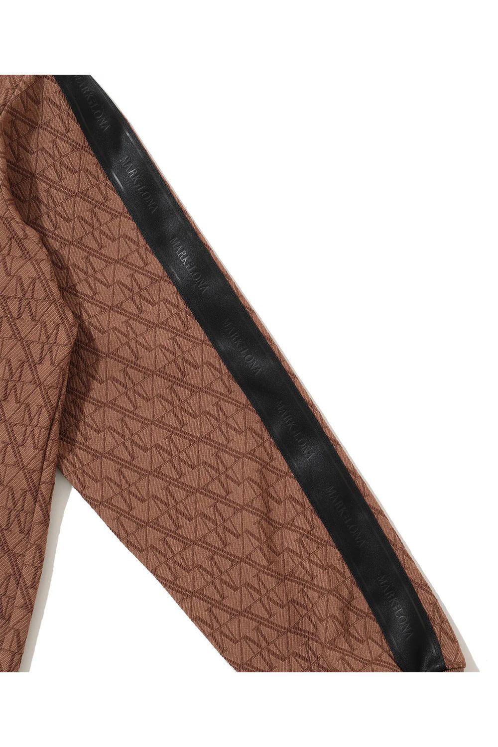 【2025AW】【CODE COLLECTION】 TPTJ / ジオメトリックジャカード サイドラインテープ トラックジャケット (ブラウン)