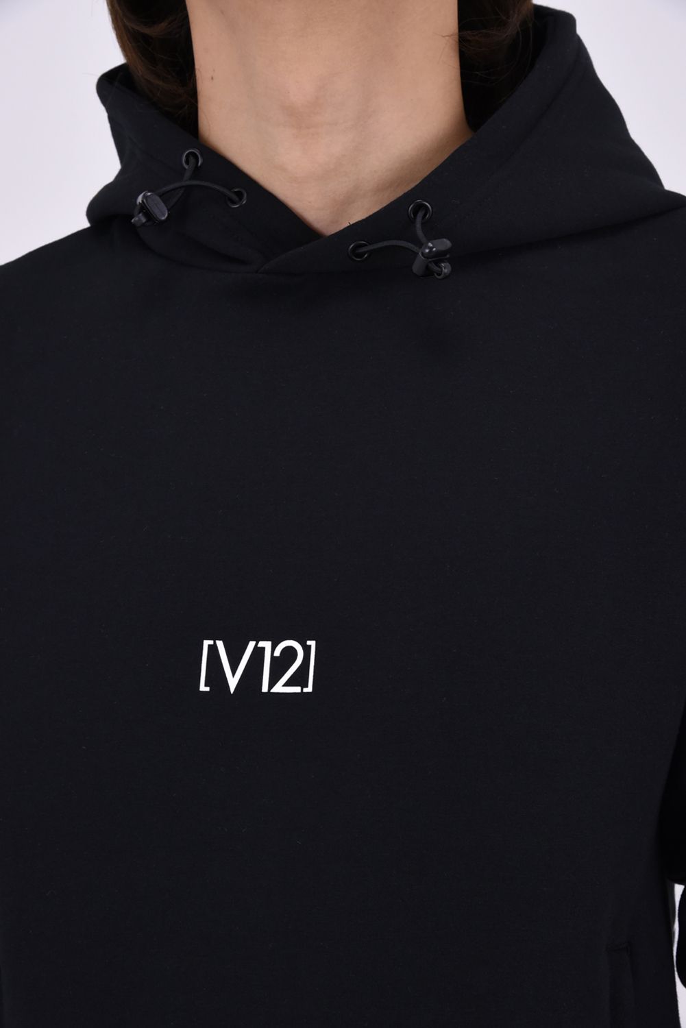 【26AW】 RING LOGO PARKA / ダンボールニット サークルロゴ ジップポケット プルオーバーフーディー (ブラック)