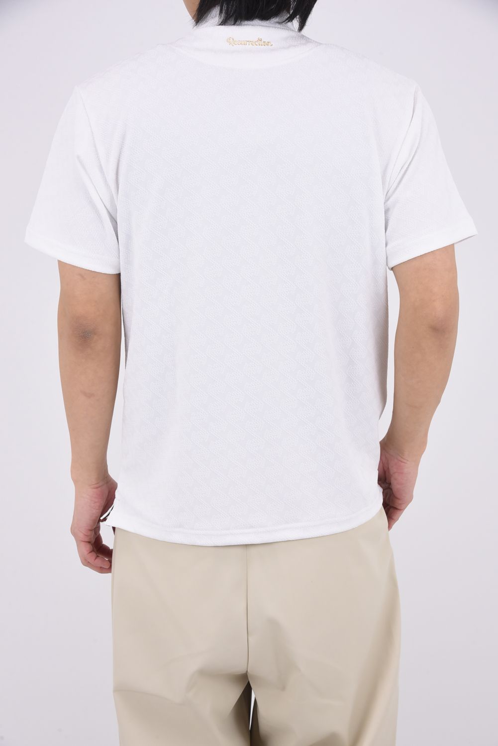 【26SS】 MENS GM JACQUARD MOCK NECK / ジャガード モックネックTシャツ (ホワイト）*