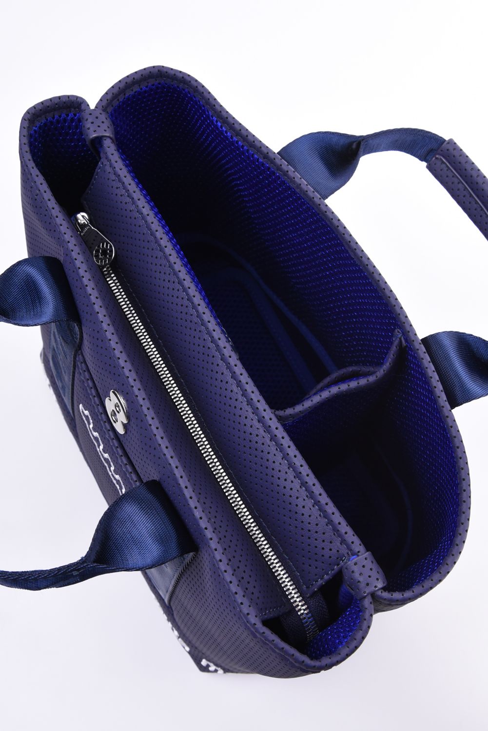 【GOSSIP GOLF別注】 “8” PLATE CONTINUA PARTITION TOTE BAG / 8プレート パンチングエシカルレザー パーテーションバッグ (ネイビー)