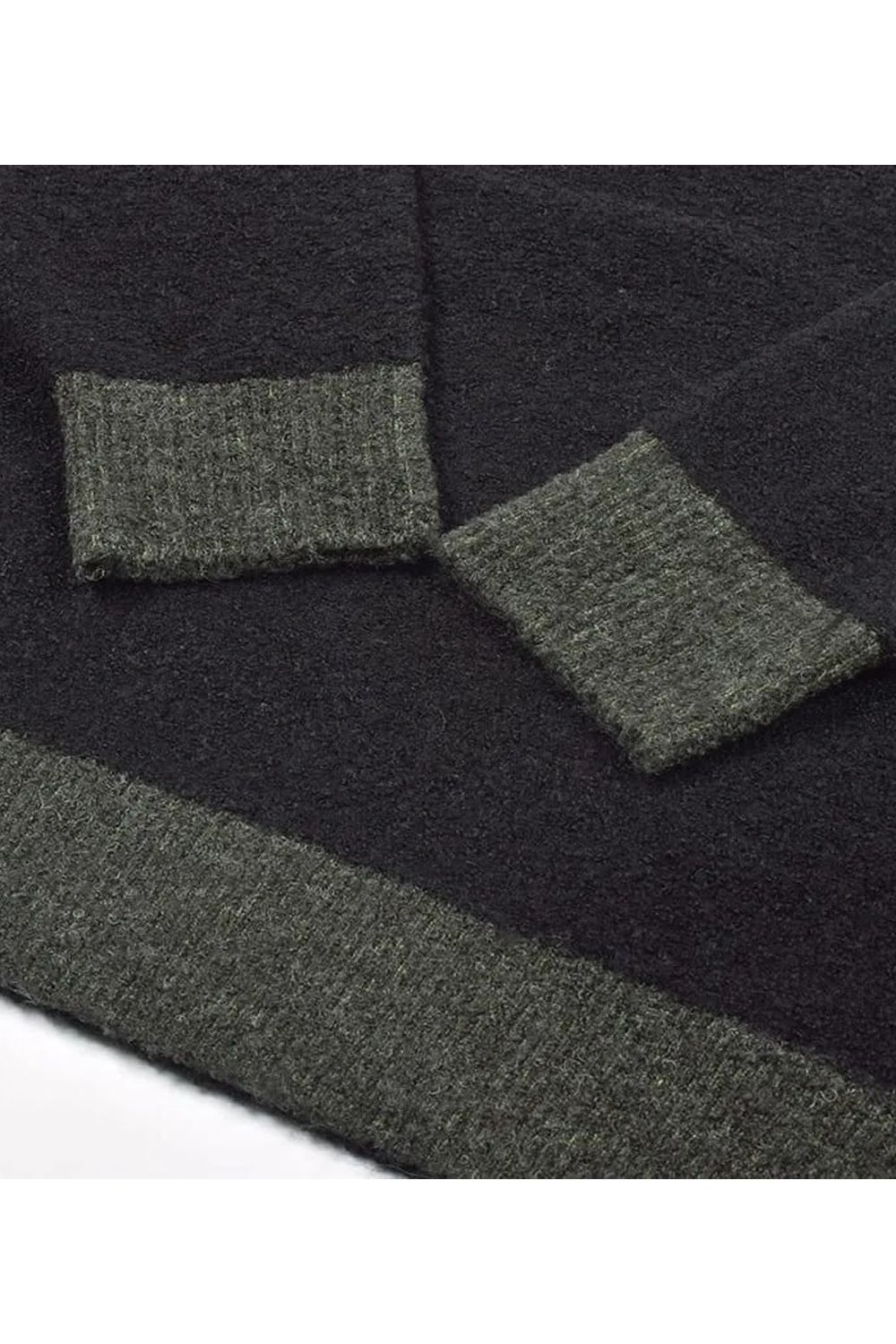 【26AW】 ACCENT BOUCLE KNIT / アクセントリブ ブークレニット (ブラック)*