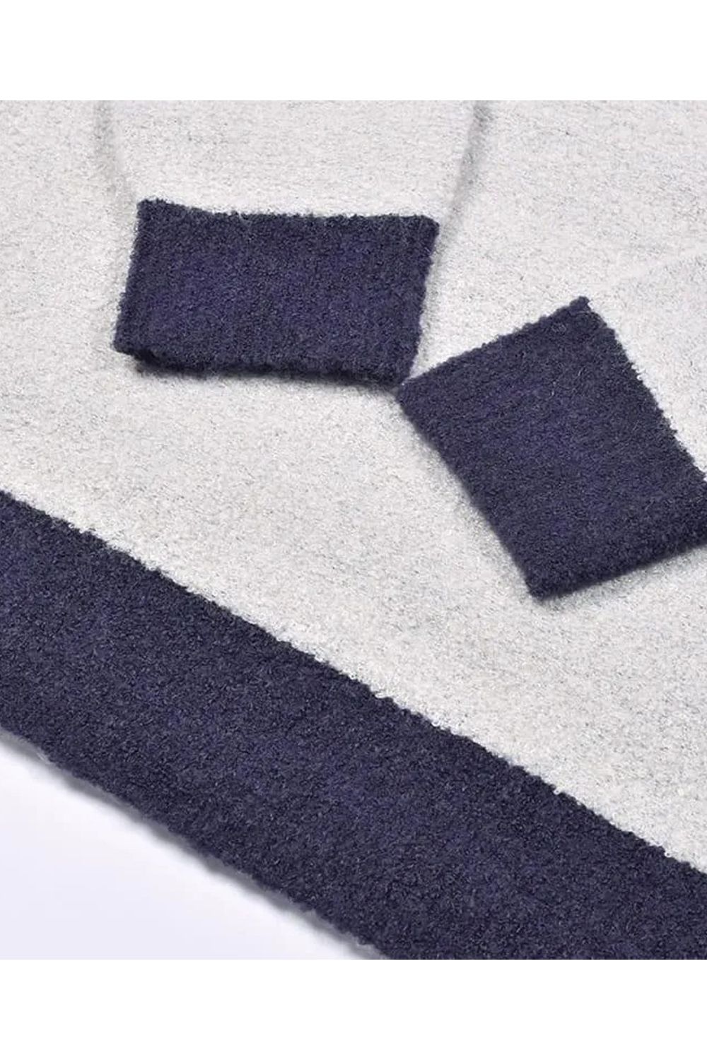 【26AW】 ACCENT BOUCLE KNIT / アクセントリブ ブークレニット (グレー)*