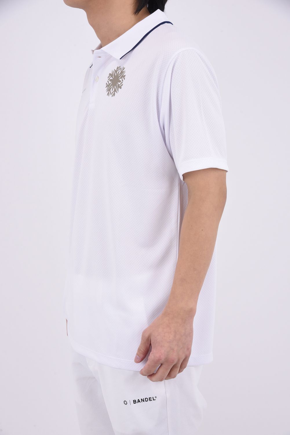 【26SS】 Hunakai Mesh Polo S/S（NeverUp） / メッシュ素材 バックプリント ポロシャツ (ホワイト）