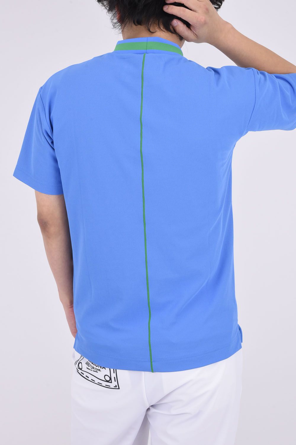 NERVE MOCK TEE / ドライタッチ モックネックTシャツ (ライトブルー)