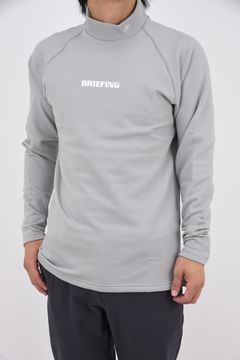 【25AW】 MEN’S WARM LS HIGHNECK / 裏起毛 ブランドロゴ モックネックTシャツ (グレー)