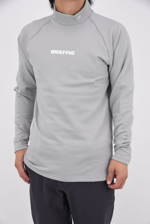 【25AW】 MEN’S WARM LS HIGHNECK / 裏起毛 ブランドロゴ モックネックTシャツ (グレー)