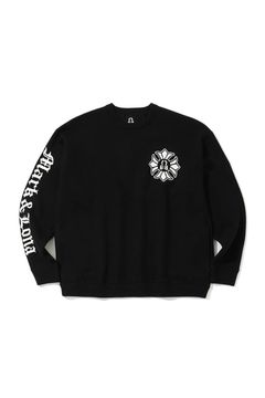 【26AW】 OBLIVION KNIT PULLOVER / CREST SKULLモチーフ サイドロゴ クルーネックニット (ブラック)