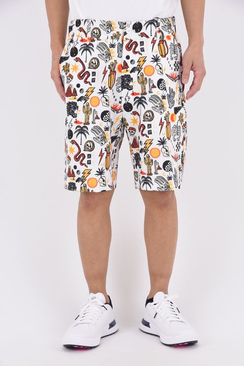 【26SS】 DVG OUT OF BOUNDS PT HALF PANTS / シアサッカー オリジナル総柄グラフィック ハーフパンツ (ホワイト)*