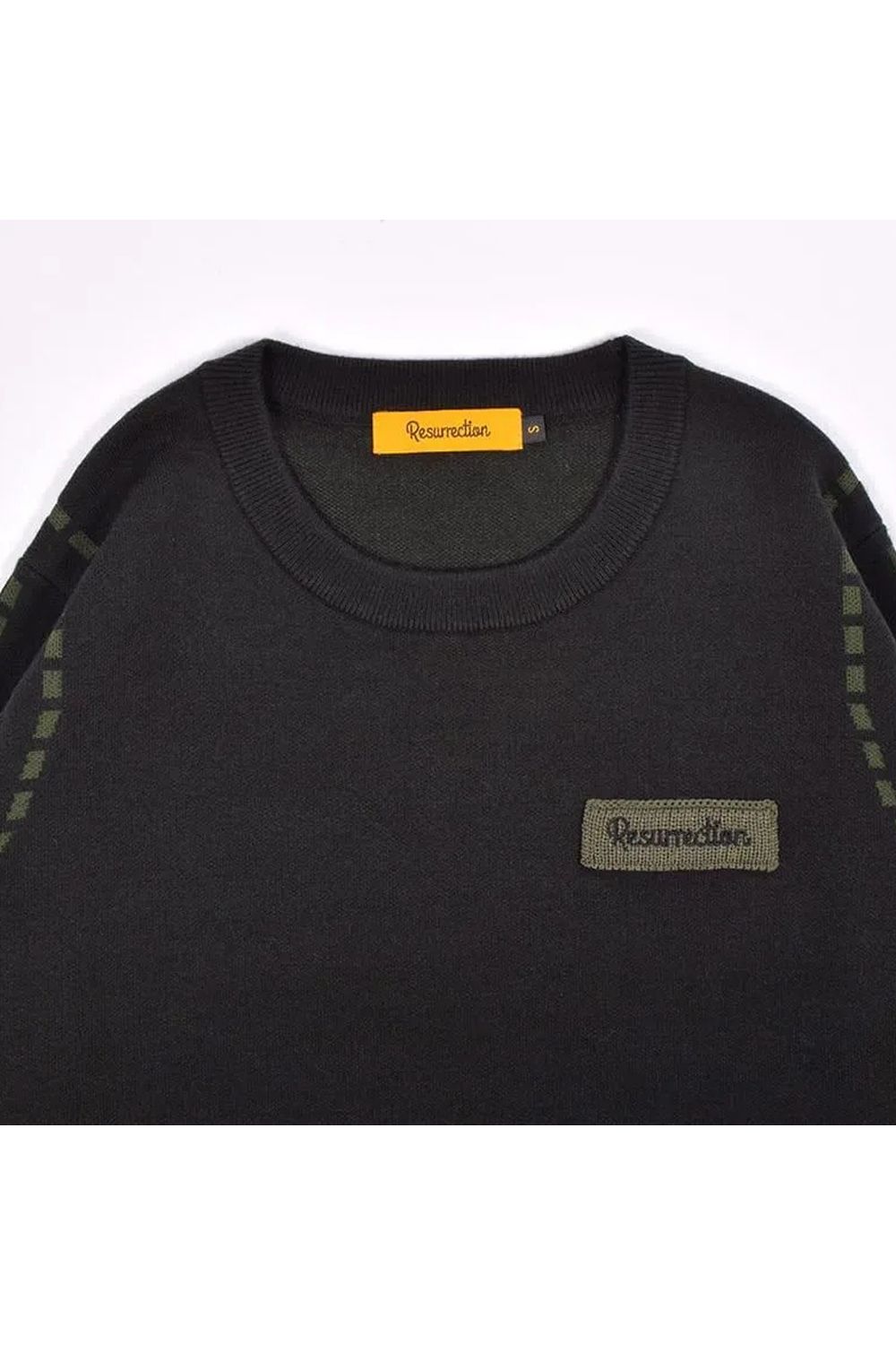 【26AW】【レディース】 STITCHING LINE KNIT / ステッチングライン クルーネックニット (ブラック)*