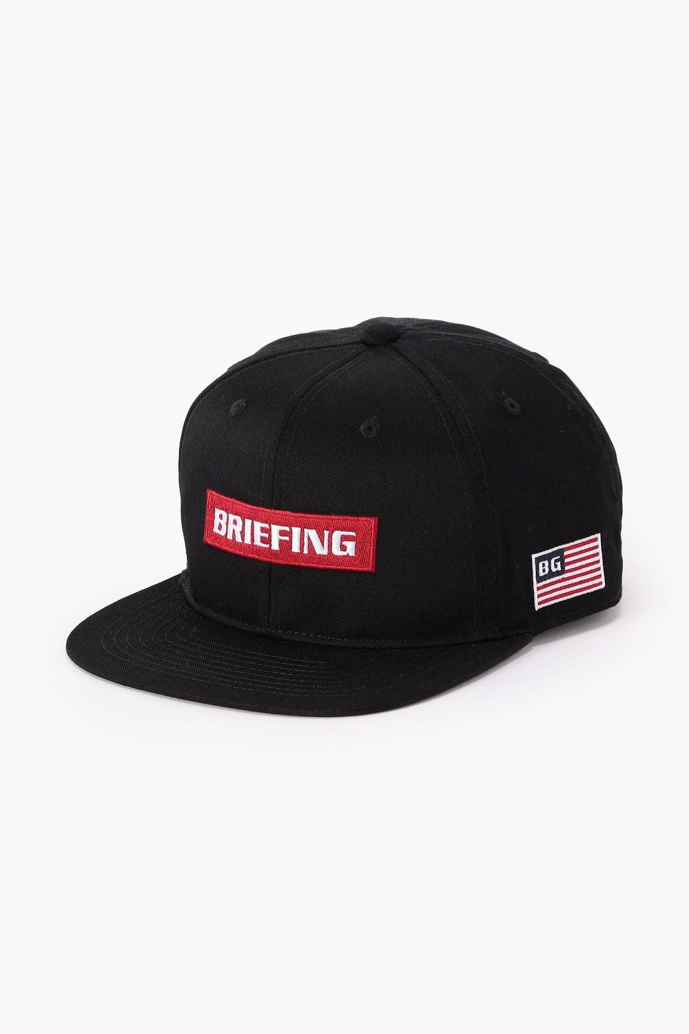 【26AW】 MEN’S BOX LOGO FLAT VISOR CAP / ボックスロゴ刺繍 フラットキャップ (ブラック)