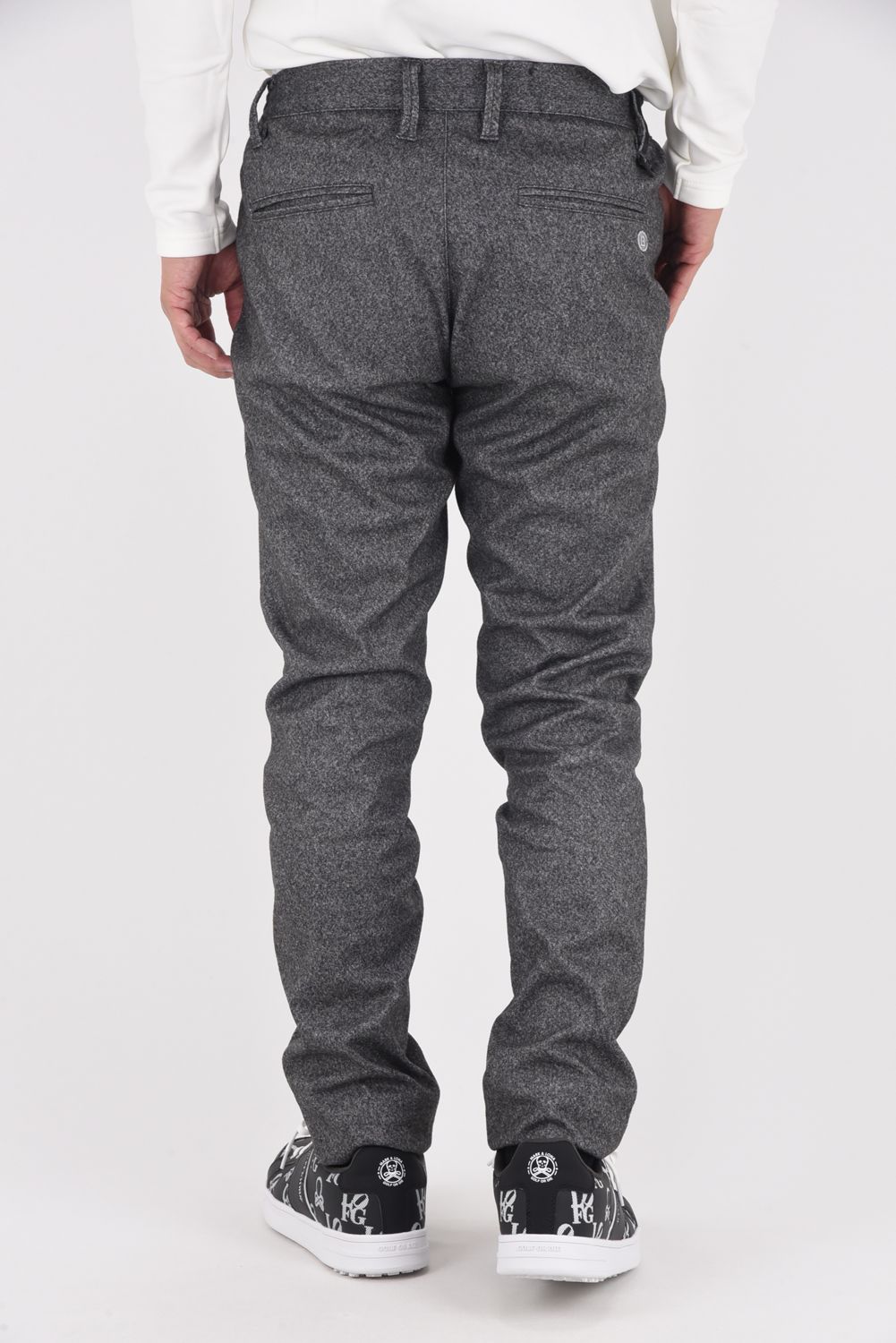 【25AW】 MEN'S WOOLY CREASED PANTS / ウール風 センタークリース ロングパンツ (グレー)