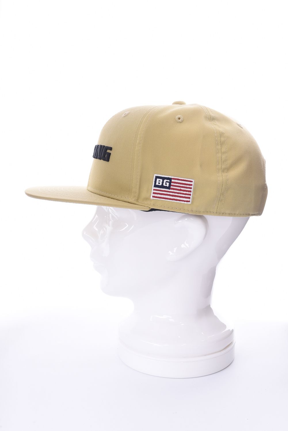 MENS BASIC FLAT VISOR CAP / ブランドロゴ ベーシック フラットキャップ ベージュ