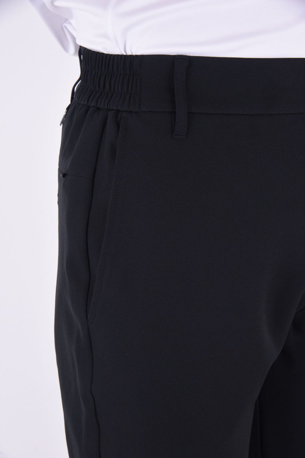 TRACK LONG PANTS / トラックロゴ ストレッチ ロングパンツ (ブラック)