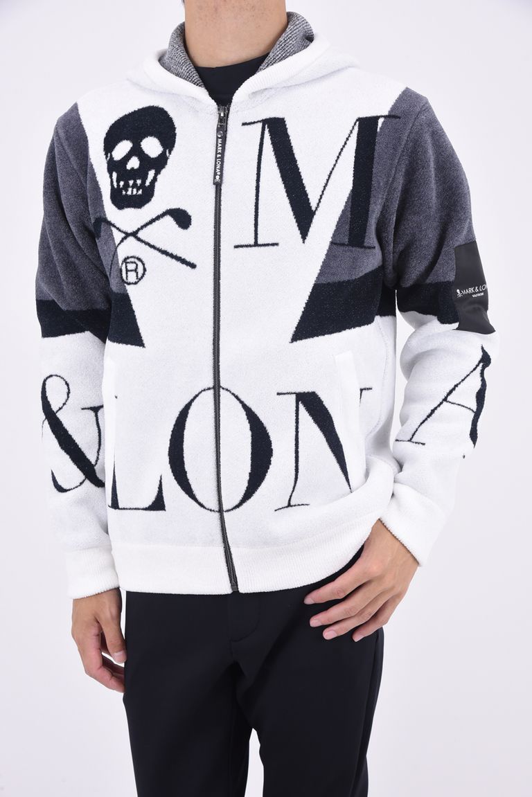 MARK&LONA - LEXINGTON ZIP UP KNIT HOODIE / ブランドロゴ ニット  