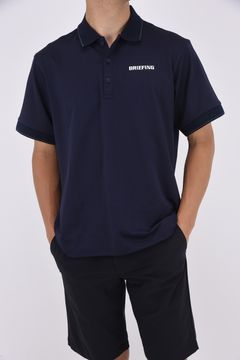 MENS BG FLAG POLO /  BGフラッグ プリント ポロシャツ (ネイビー)
