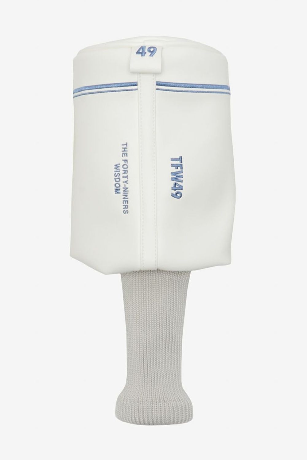 CYLINDRICAL HEAD COVER #01 / シンセティックレザー ブランドロゴ刺繍 円筒形ドライバーカバー (ホワイト)