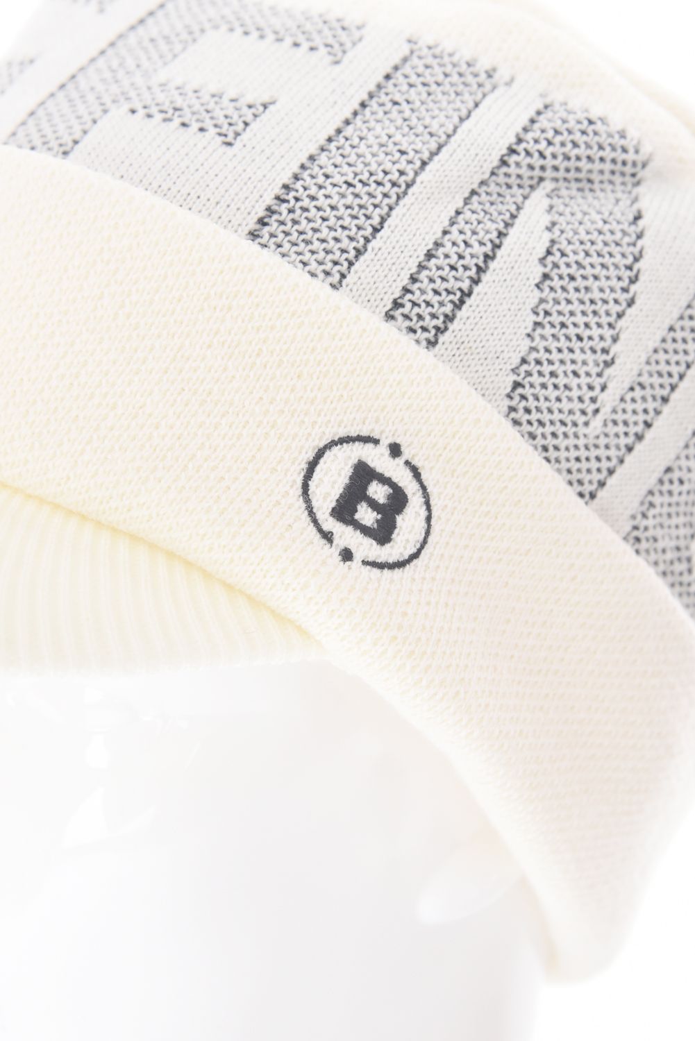 MS WR WOOL KNIT WORK CAP / ブランドロゴジャカード ニットワークキャップ (アイボリー)