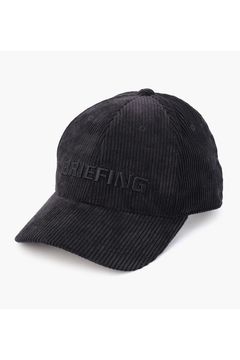 MEN'S CORDUROY CAP / ブランドロゴ刺繍 コーデュロイキャップ (ブラック)
