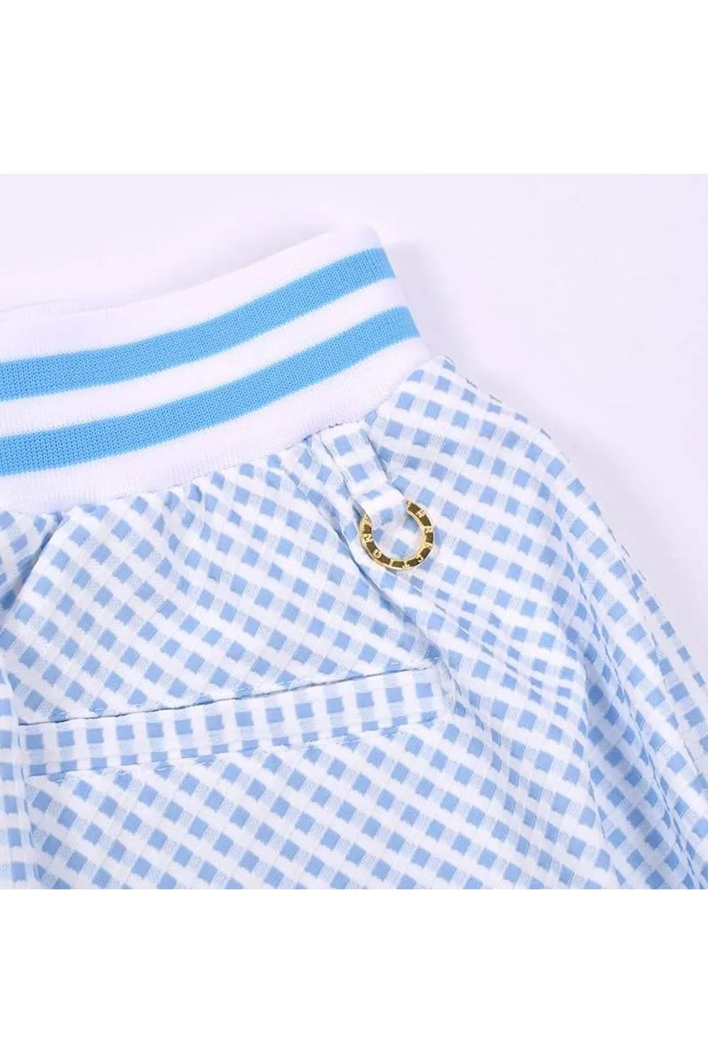 【26SS】【レディース】 GINGHAM CHECK FLARE SKIRT / ギンガムチェック フレアスカート (サックス)*