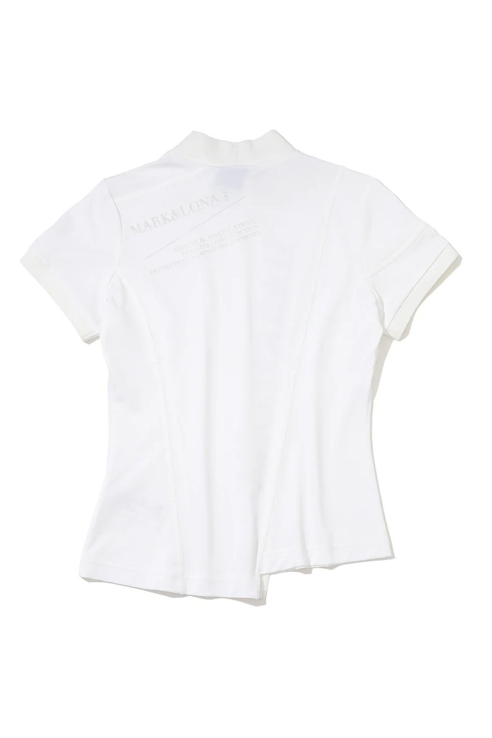 【26SS】【CODE COLLECTION】【レディース】 ATMT / アシンメトリーデザイン ブランドロゴ モックネックTシャツ (ホワイト)