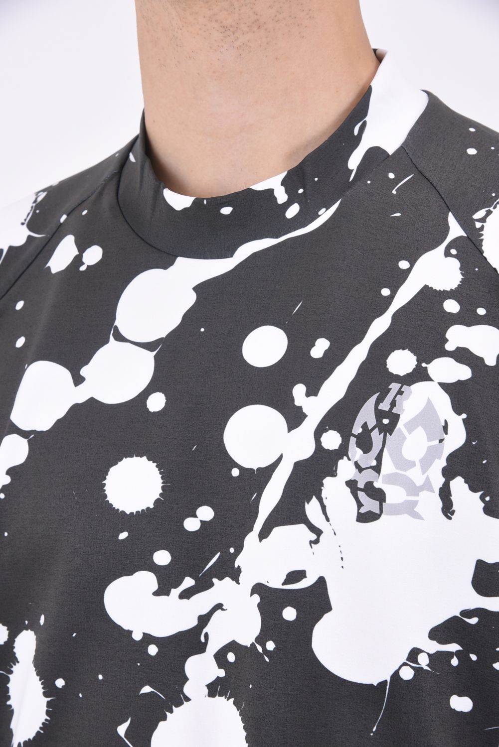 S/S MOCKNECK SHIRT / ドリップ柄 モックネックTシャツ ブラック