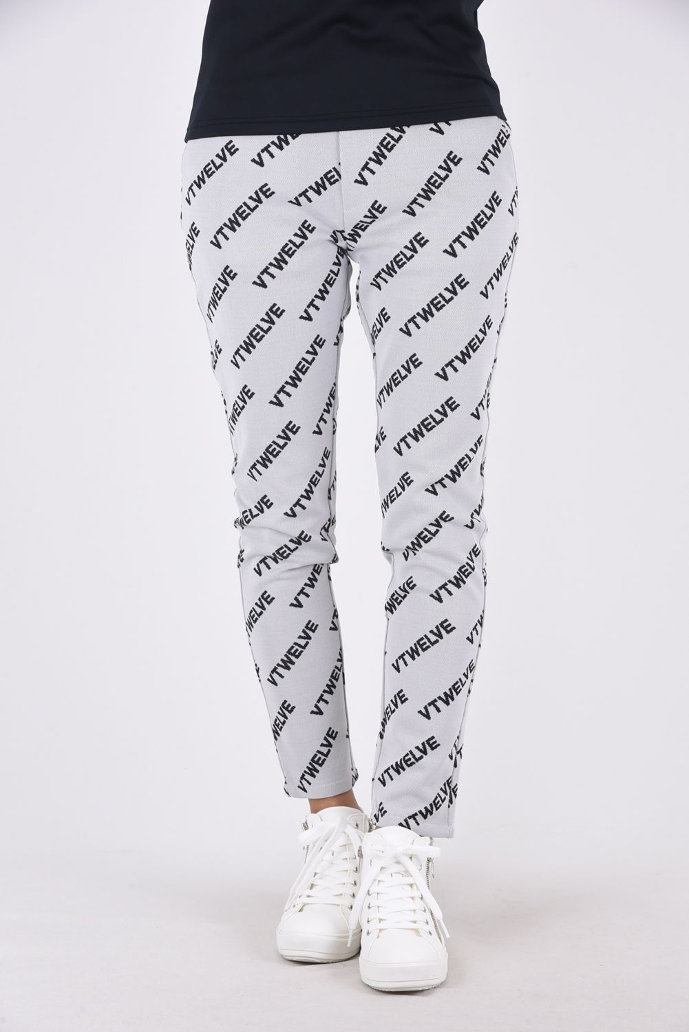 【期間限定ポイント10倍】【レディース】 【秋冬仕様】VET PANTS / グラフィック ロゴ ジャガードパンツ (ホワイト)