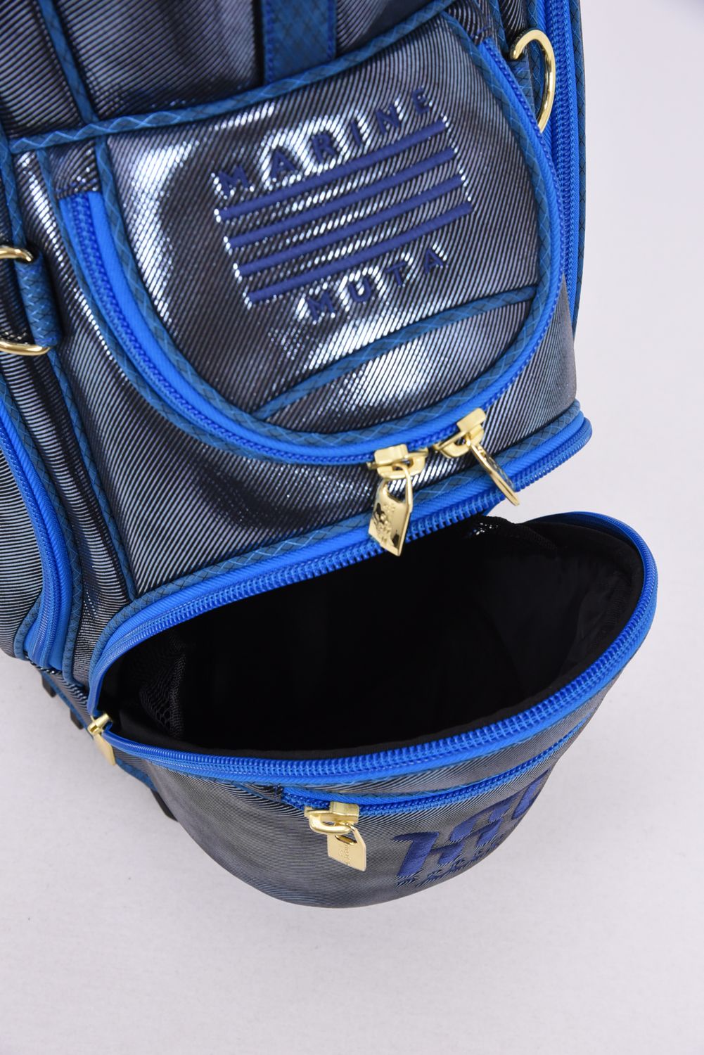 【26AW】 METALLIC CADDY BAG & HEAD COVER / メタリック 14分割 スタンドタイプ キャディバッグ&ヘッドカバーセット (ブルー)