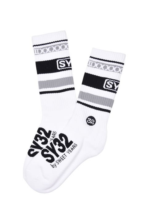 【26AW】 ORIGINAL LINE SOCKS / ラインデザイン ミドルソックス (ホワイト)