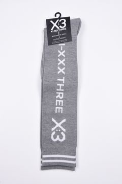 【レディース】 KNEE HI SOCKS / ブランドロゴ ニーハイソックス (グレー杢)