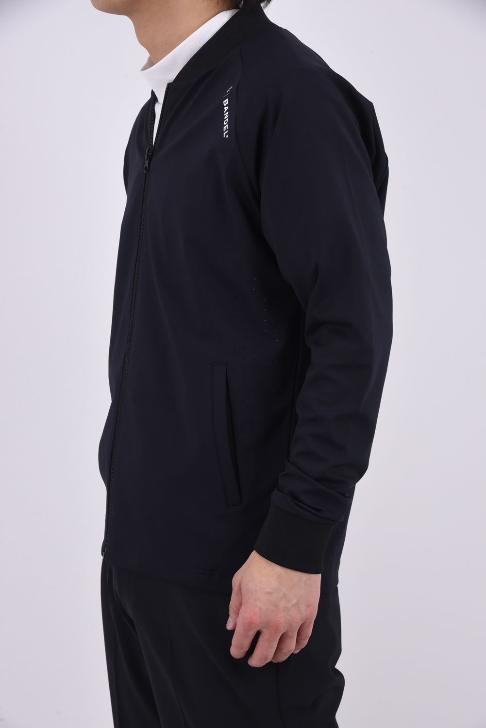 【26SS】 BASEBALL COLLAR BLOUSON / 微起毛素材 ベースボールカラー ジップアップブルゾン (ブラック)