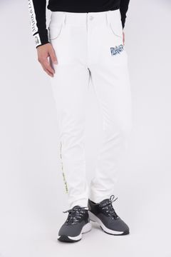 SLASH 4WAY STRETCH PANTS / ロゴ刺繍 5PKロングパンツ (ホワイト)