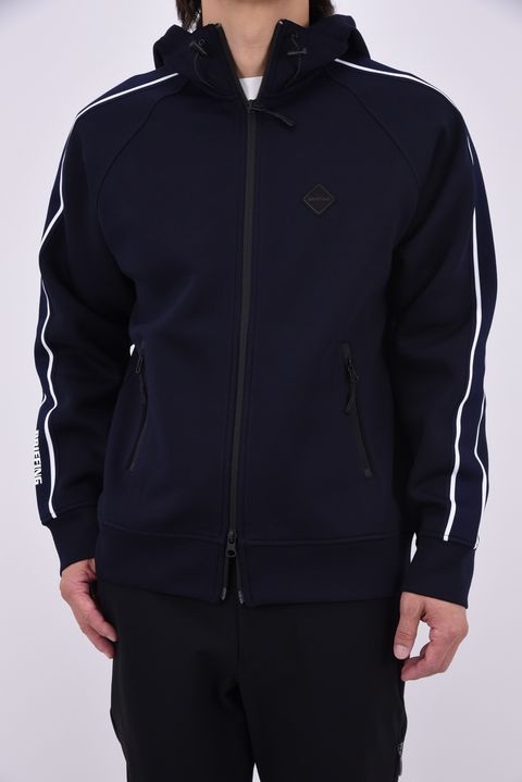 【26AW】 MEN’S WARM LINE PARKA / ダンボールニット サイドライン ジップアップパーカー (ネイビー)