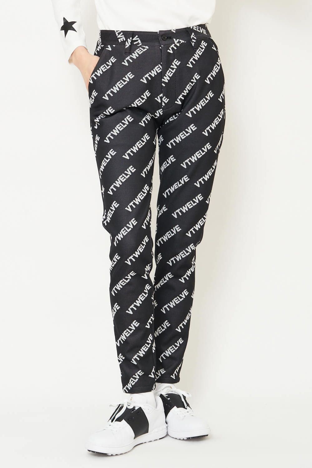 【期間限定ポイント10倍】【レディース】【秋冬仕様】 VET PANTS / グラフィック ロゴ ジャガードパンツ (ブラック)