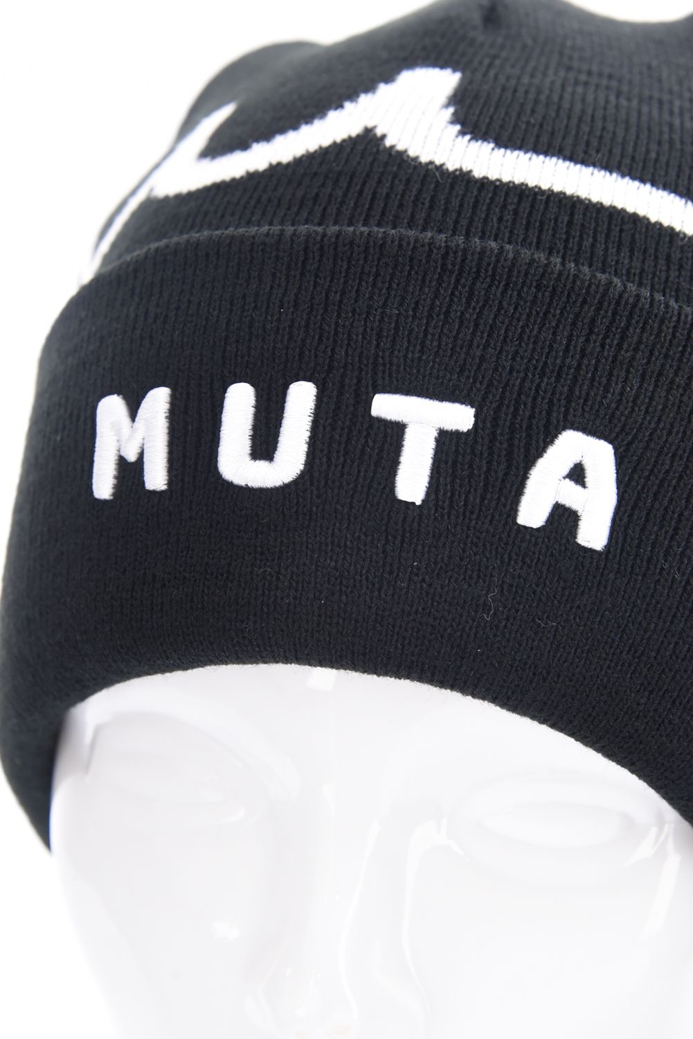 【25AW】 JACQUARD LOGO KNIT CAP / ジャカードWAVEライン ブランドロゴ ニットキャップ (ブラック)