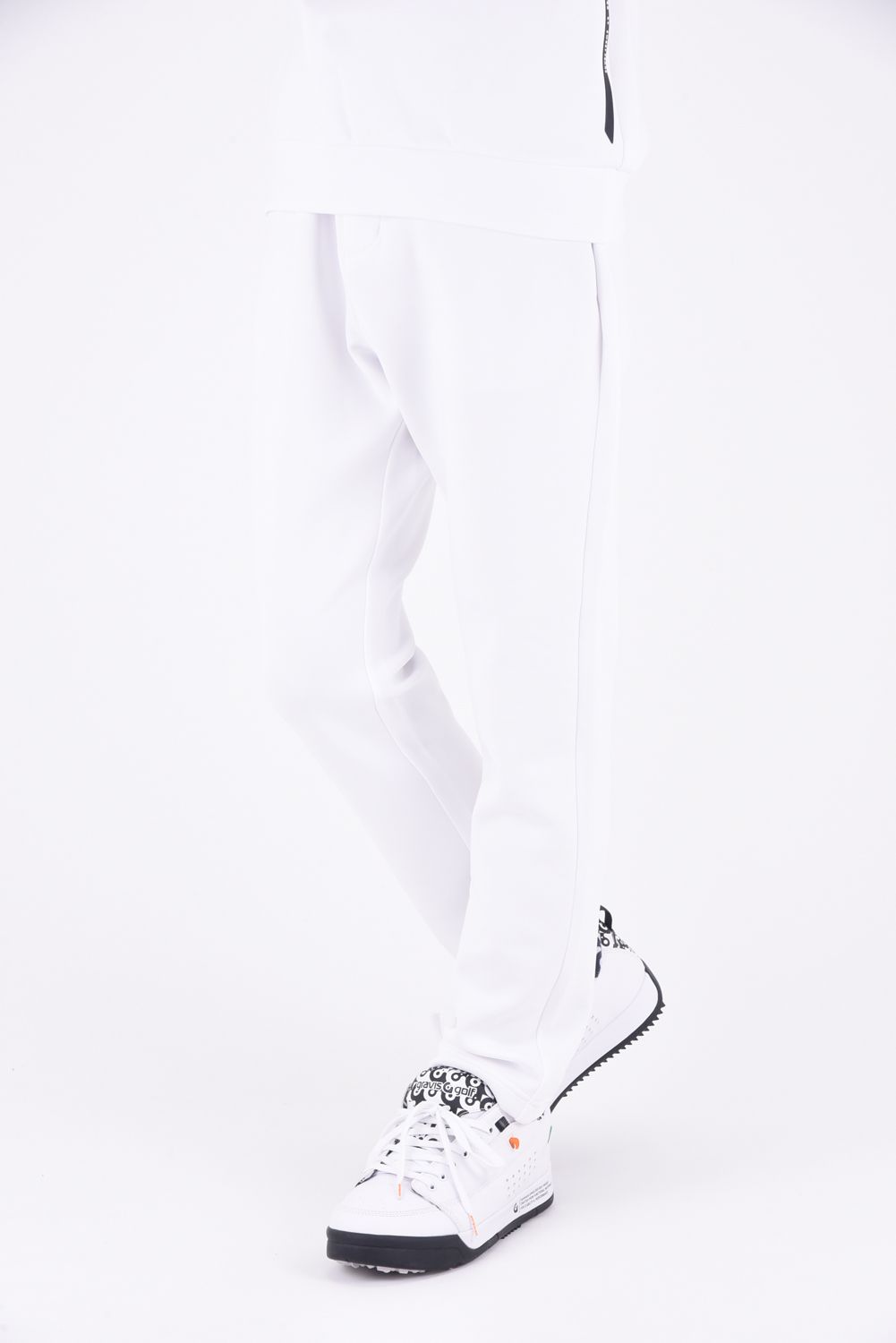 DOUBLE FACE CARDBOARD PANTS / ロゴ ストレッチダンボール テーパードパンツ (ホワイト)*
