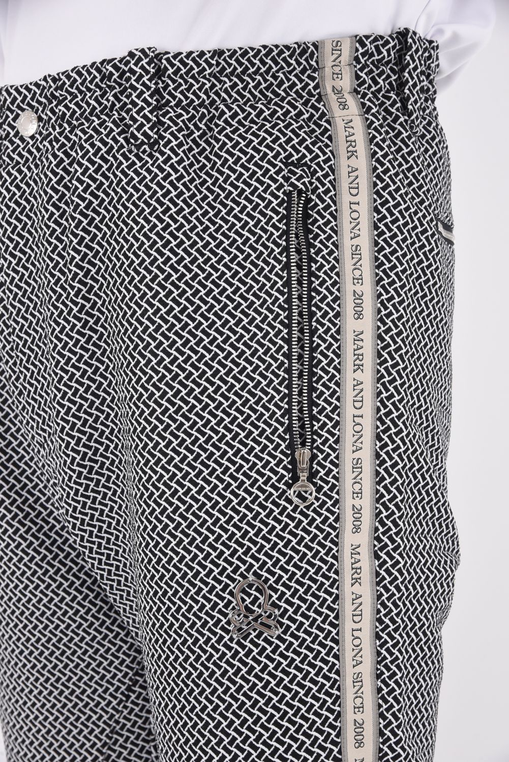 GARDA JERSEY PANTS / イントレチャートパターン ハイストレッチ ジャージーパンツ (ブラック)
