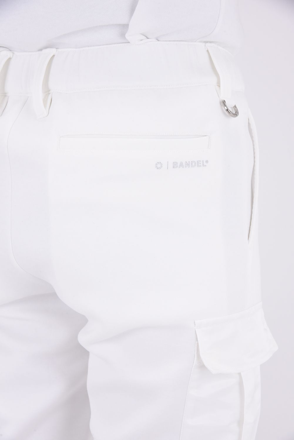 NYLON POCKET CARGO PANTS / ダンボール素材 リブ カーゴパンツ (ホワイト)