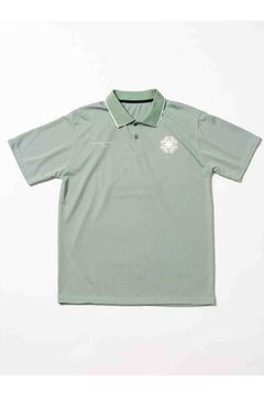 【2026SS】 Hunakai Mesh Polo S/S（NeverUp） / メッシュ素材 バックプリント ポロシャツ (セージ) (3月入荷予定)