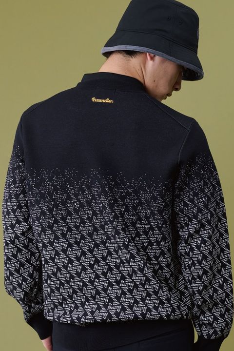 【26AW】 GM GRADATION KNIT / GMグラデーション クルーネックニット (ブラック)*