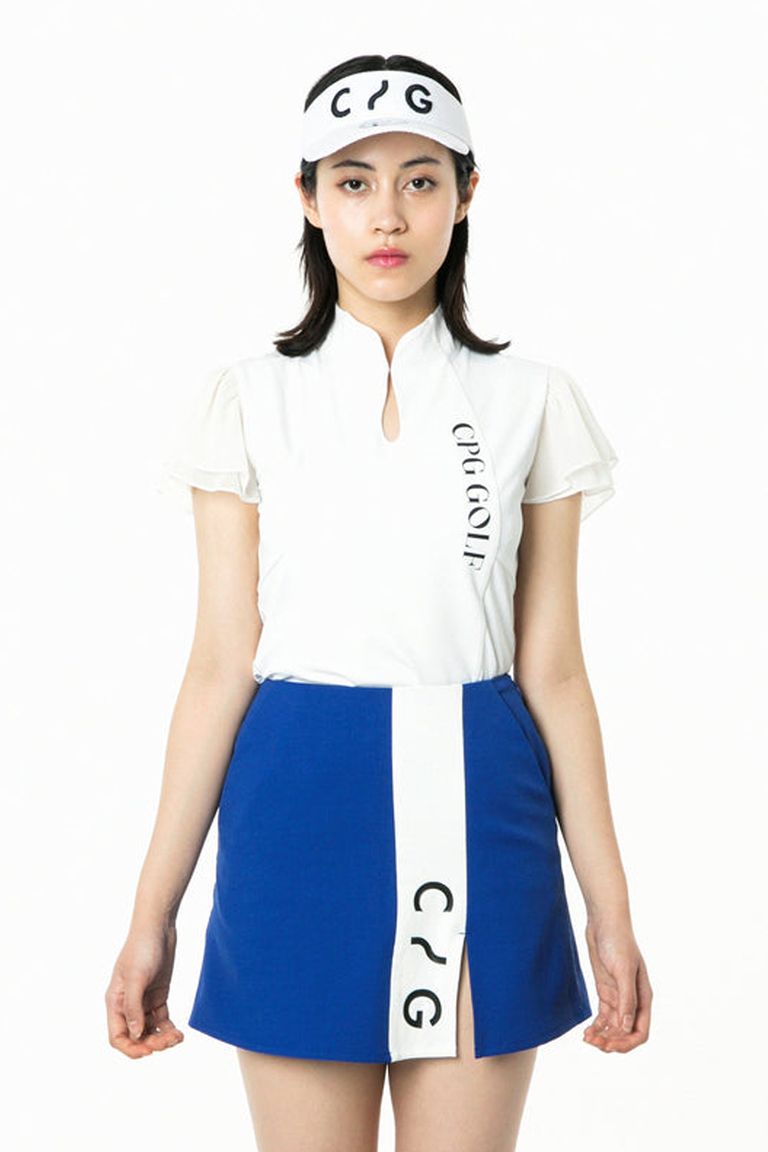 CPG GOLF - 【レディース】 マオカラー袖シフォンショートスリーブ 