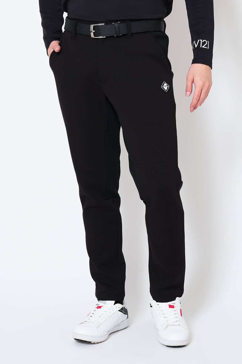 SHOT PANTS / ダンボールニット ストレッチ ロングパンツ (ブラック)