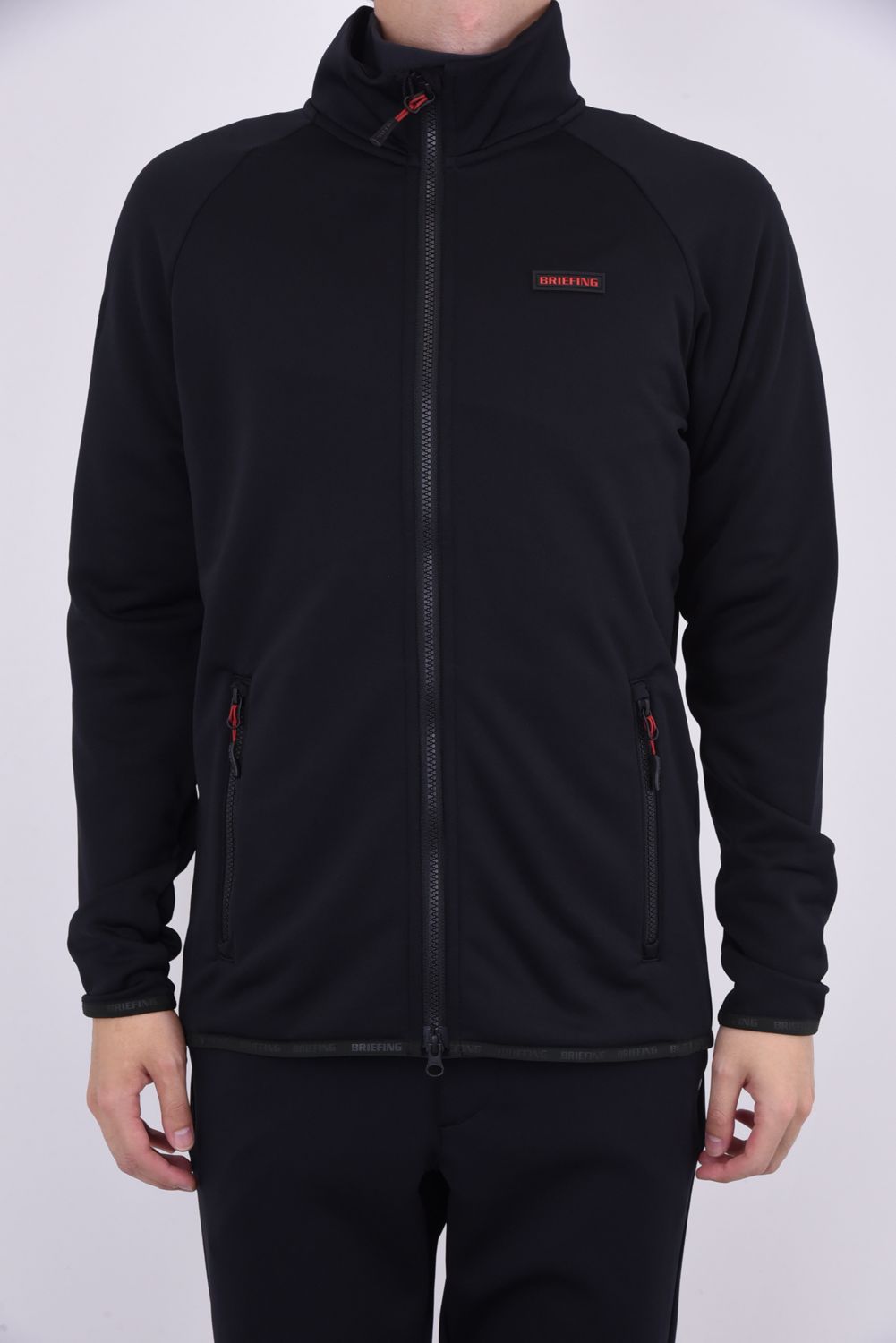 MENS FLEECE FZ BLOUSON / ブランドロゴ フリース フルジップ ブルゾン ネイビー - M